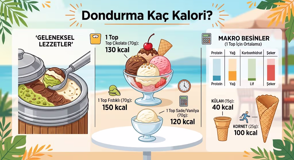 Dondurma Kaç Kalori? 1 Top, Külah ve Maraş Dondurması (Güncel Değerler)